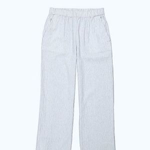 Fresh Produce White & Blue Pinstripe Ankle Pants
